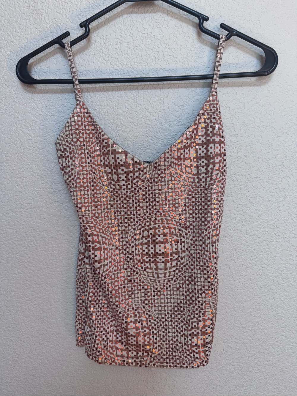 Vintage 90s Copper Sequin Tank Women’s M Y2K Festival